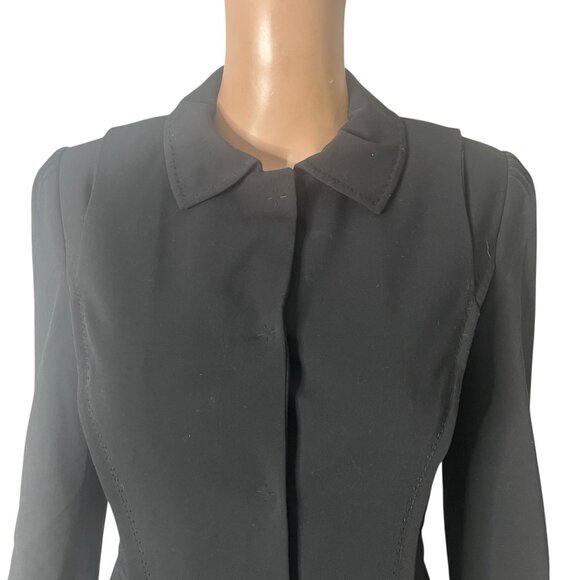 Elie Tahari Black Stretch Button-Front Womens Blazer Jacket Size S - Picture 8 of 10
